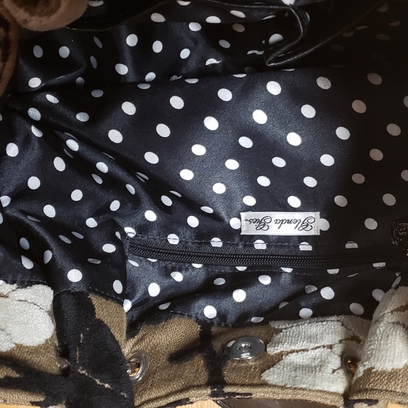 Glenda Geis black and cream chenille bag - Picture 5 of 6